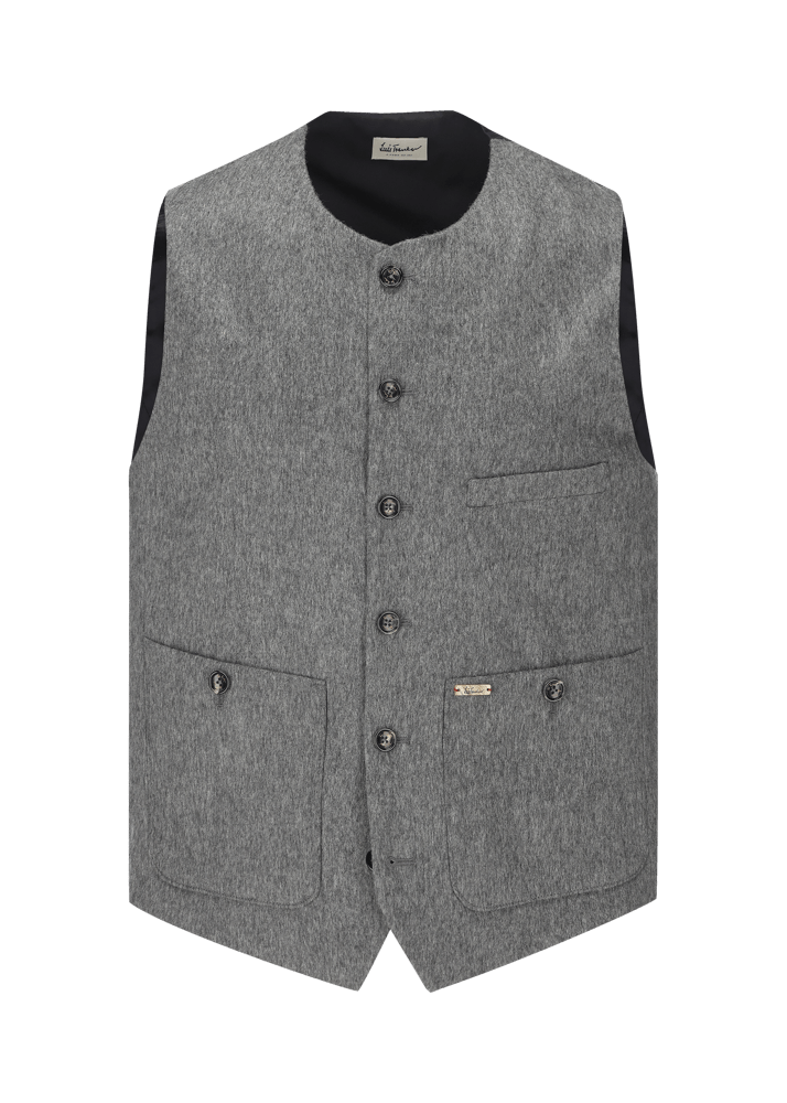 Luis Trenker Gilet in loden con scollo rotondo Lusven Consegna Veloce