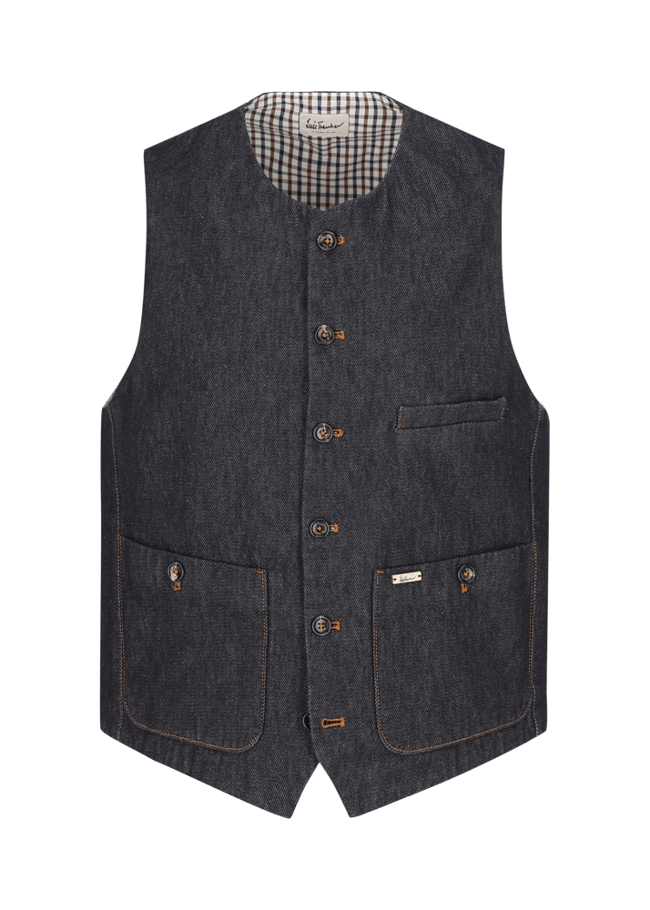 Luis Trenker Gilet in denim scuro Lusven Outlet