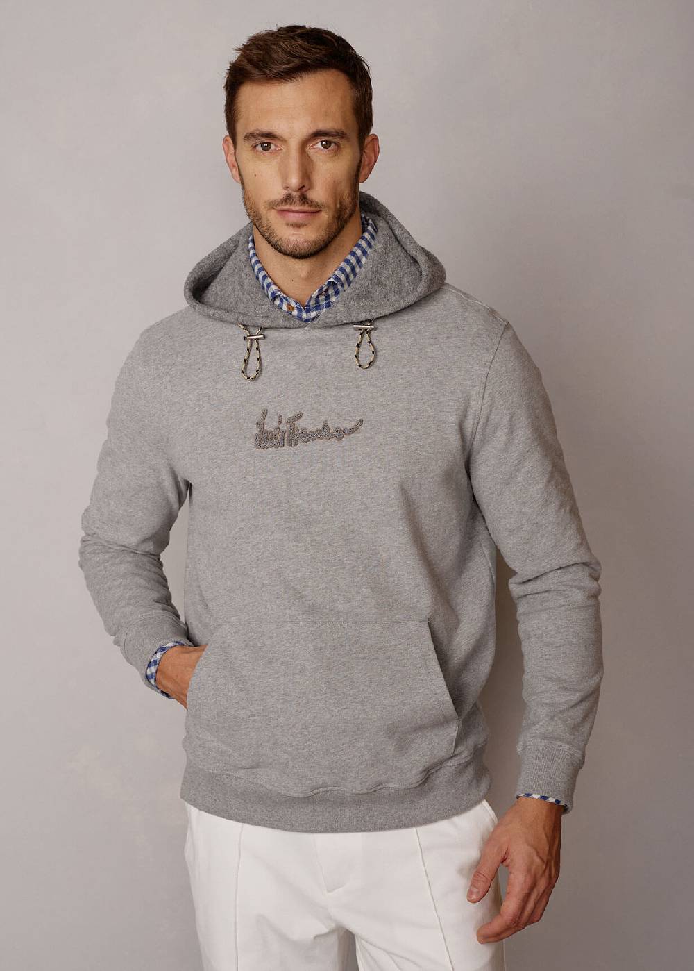 Luis Trenker Pullover con cappuccio e logo Luphilipp Acquista Ora