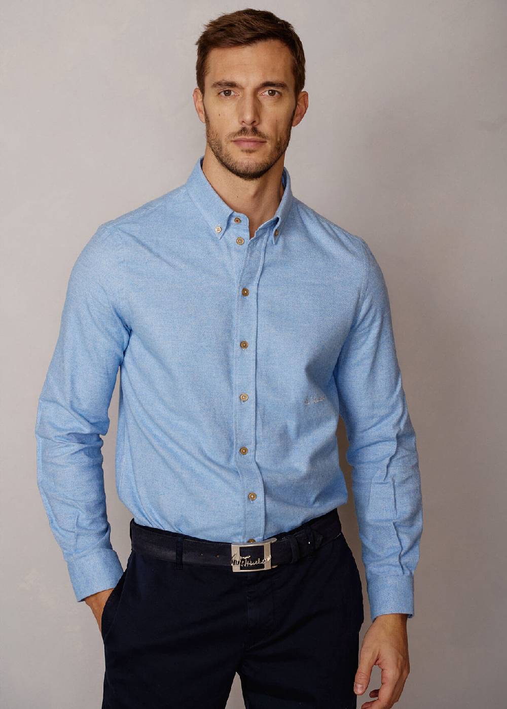 Luis Trenker Camicia in twill con colletto button down Lubenzio Sottocosto