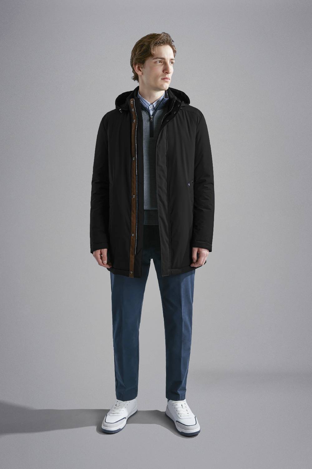 ﻿Paul & Shark Car Coat in Typhoon Platinum Paul & Shark Hotsell