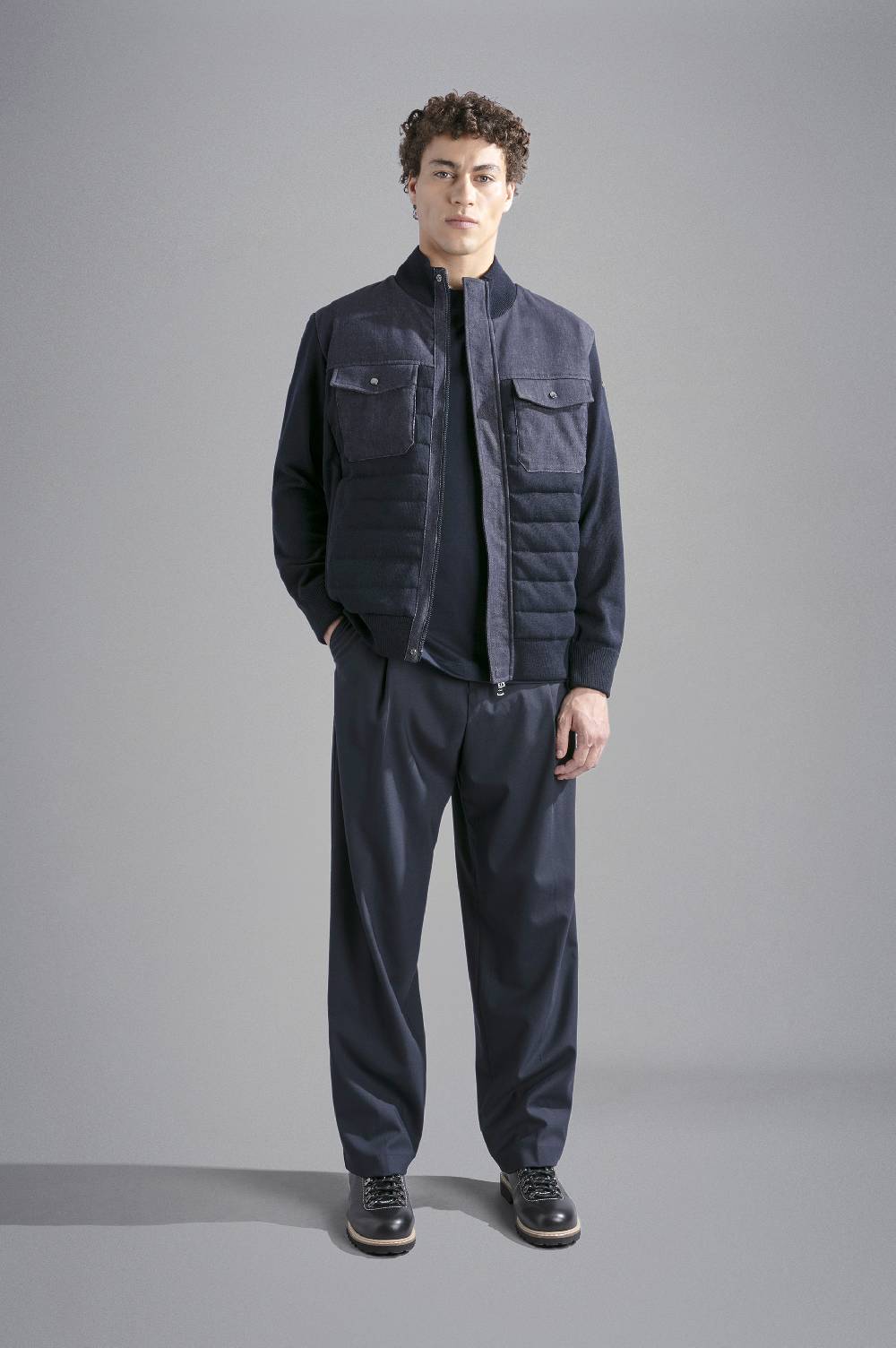 Paul & Shark Maglia Hybrid in lana e denim Paul & Shark Soddisfazione Garantita