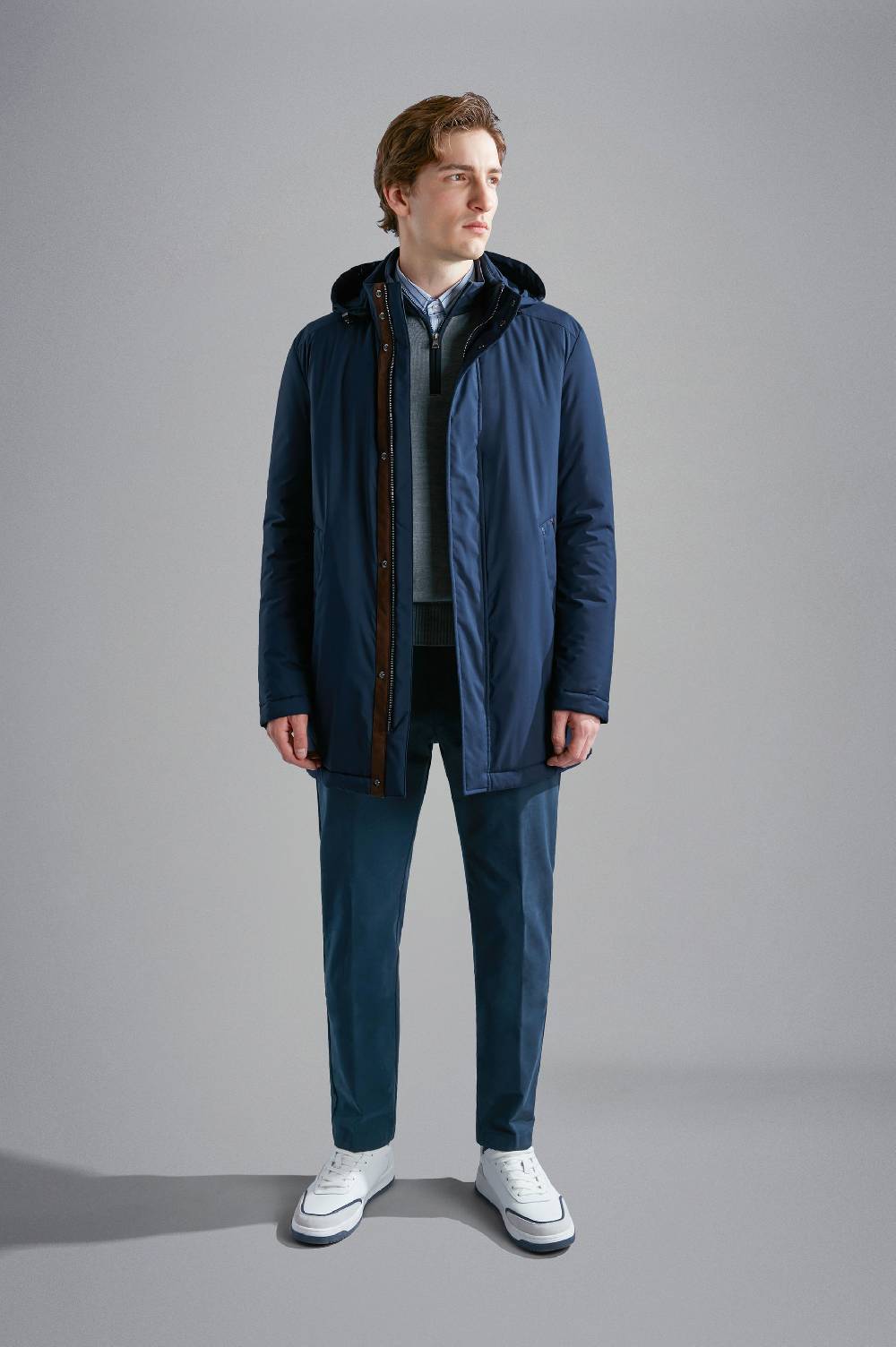 Paul & Shark Car Coat in Typhoon Platinum Paul & Shark Promozione