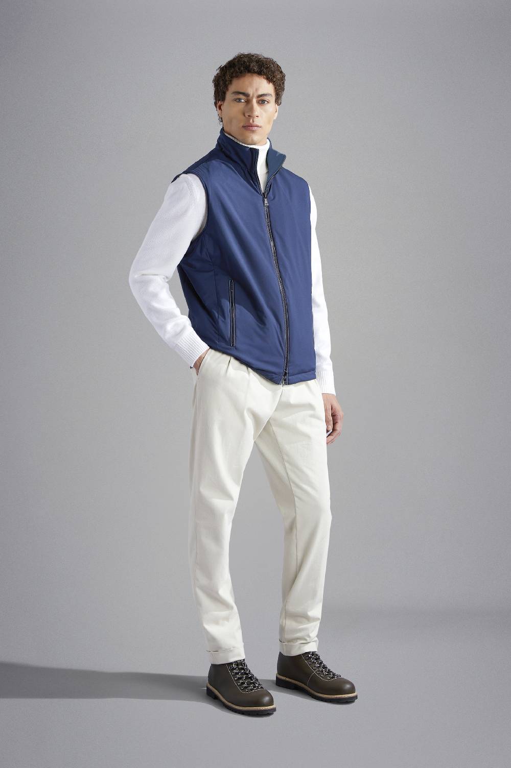 Paul & Shark Gilet double face in Typhoon Platinum Paul & Shark Negozi Online