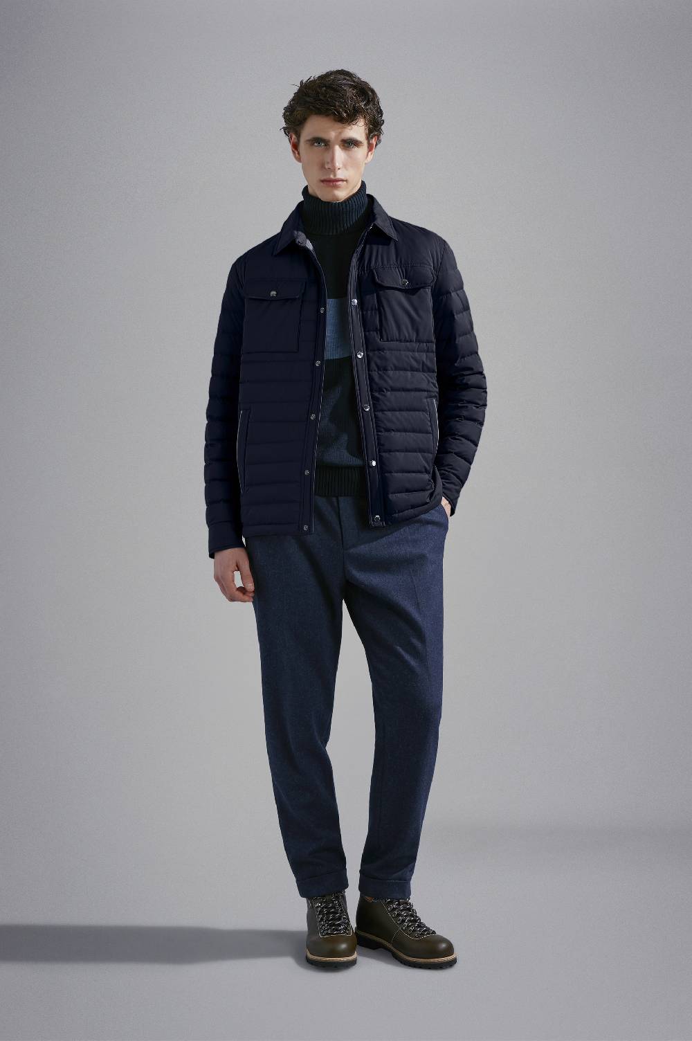 Paul & Shark Shacket trapuntata in Typhoon Platinum Paul & Shark Affare Del Giorno