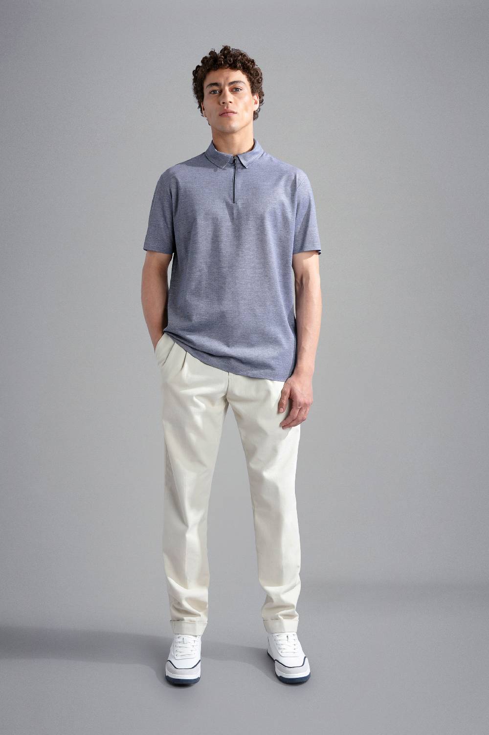 Paul & Shark Polo in cotone piqué con zip Paul & Shark Saldi Di Fabbrica
