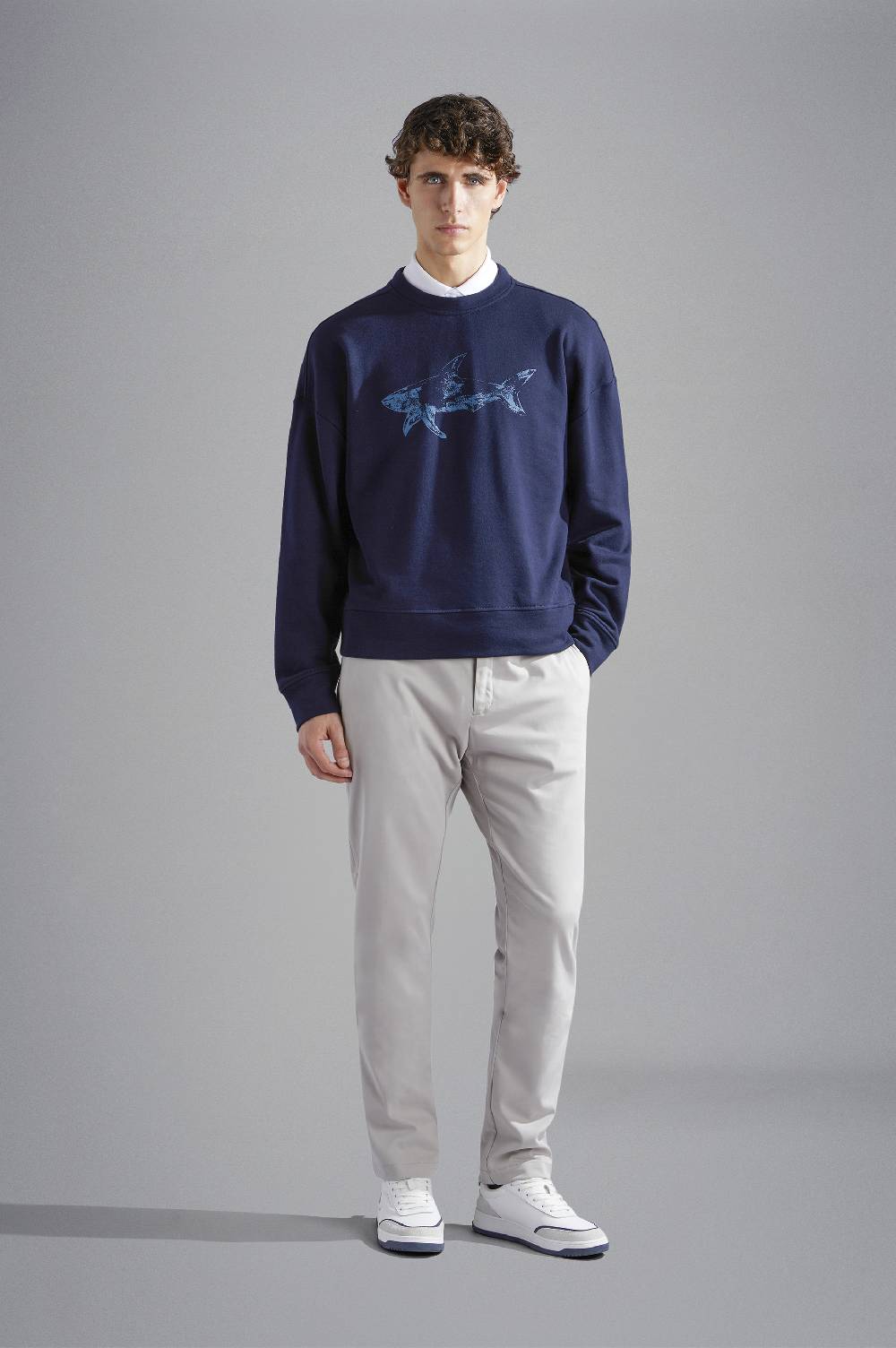 Paul & Shark Felpa in cotone Winter Fleece con stampa Paul & Shark In Saldo