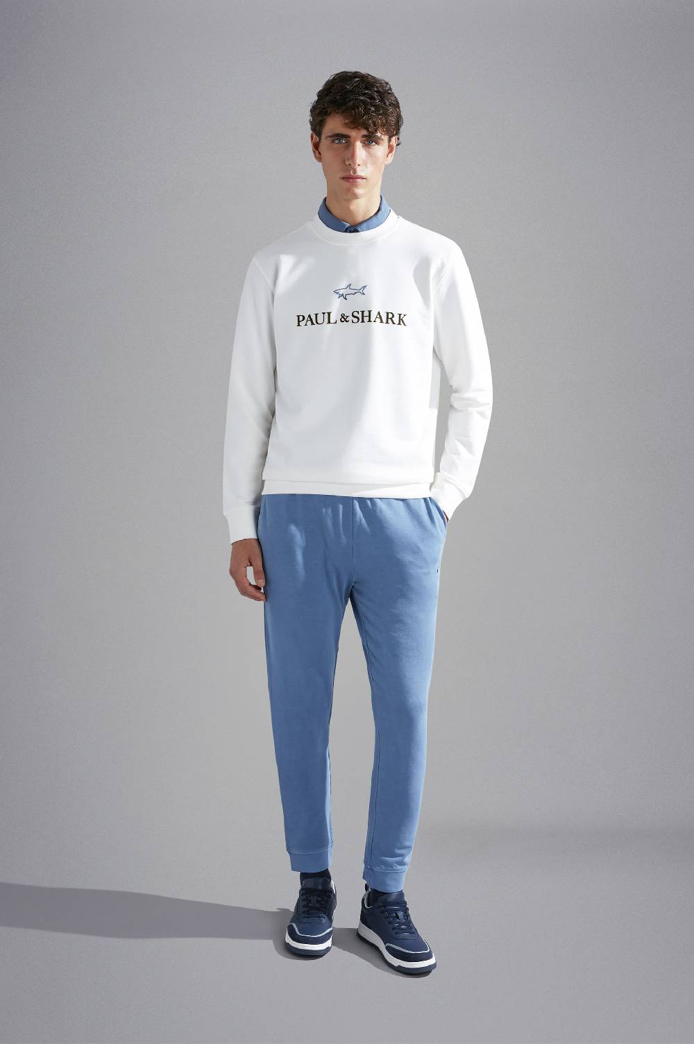 Paul & Shark Pantaloni sportivi in cotone stretch tinto capo Paul & Shark 2025