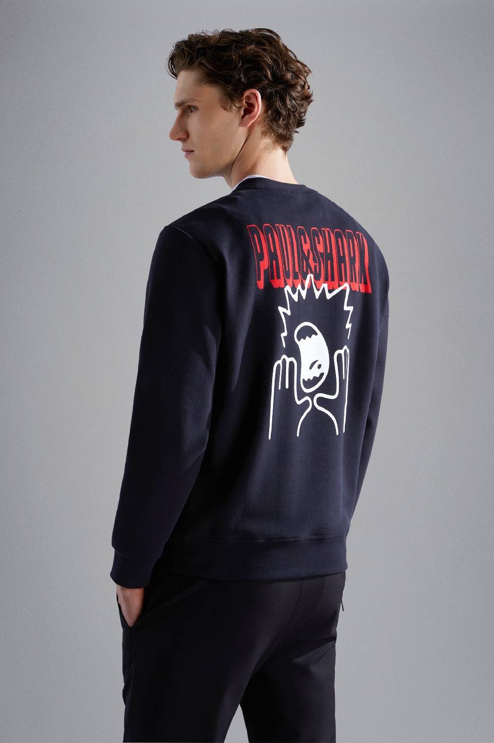 Paul & Shark Felpa in cotone Soft Active Fleece con stampe Paul & Shark Promozione