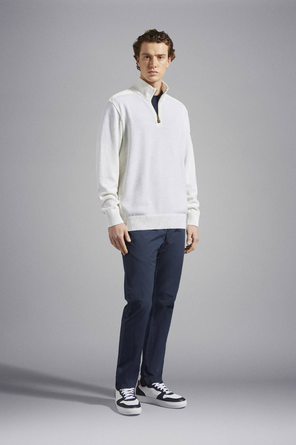 Paul & Shark Maglia con zip in lana Bretagne con badge iconico Paul & Shark Offerta