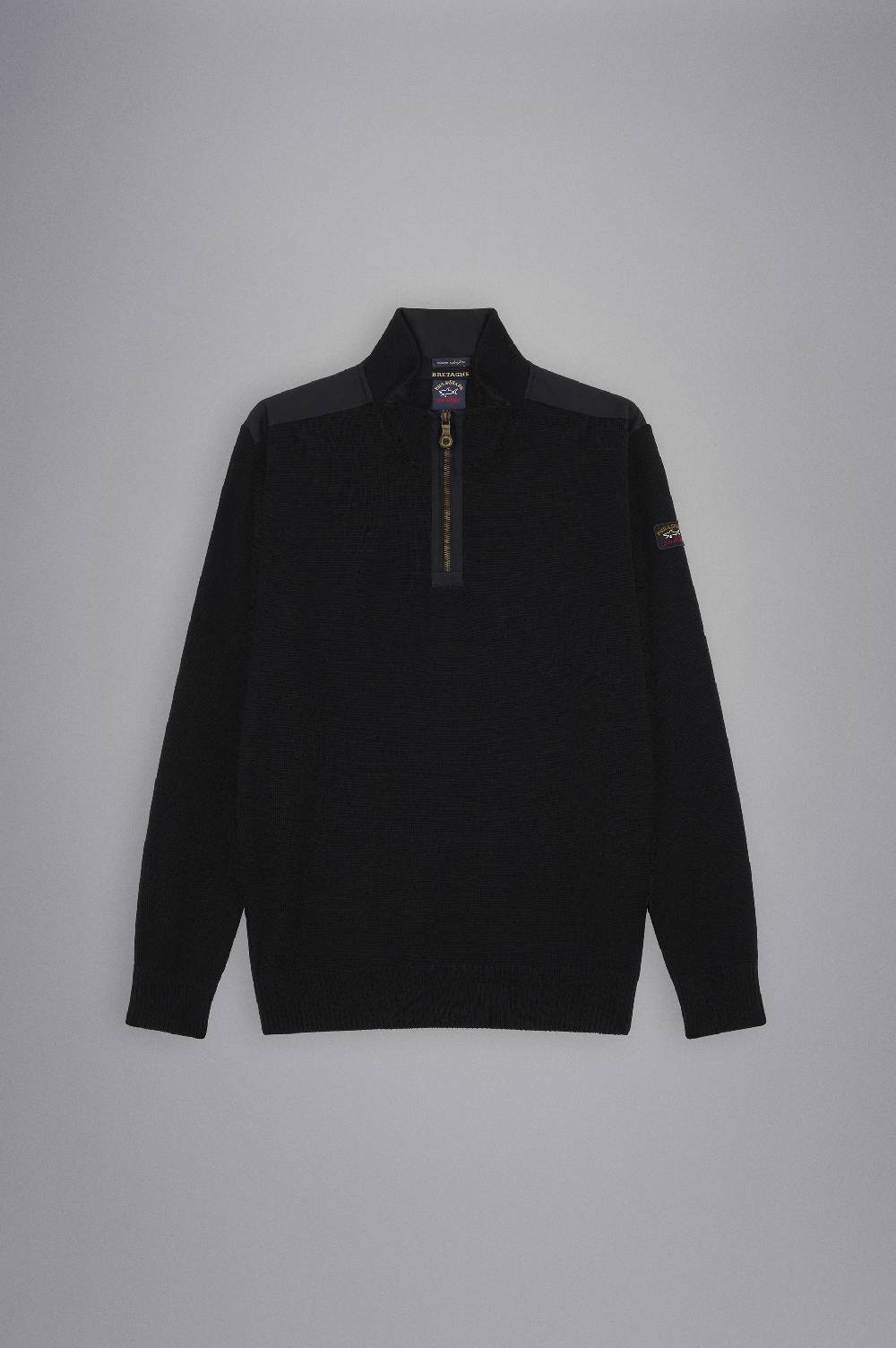Paul & Shark Maglia con zip in lana Bretagne con badge iconico Paul & Shark Economico