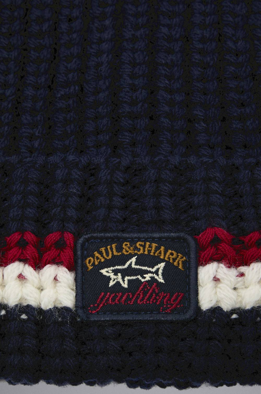 Paul & Shark Berretto in lana a coste con badge iconico Paul & Shark Promozione Limitata