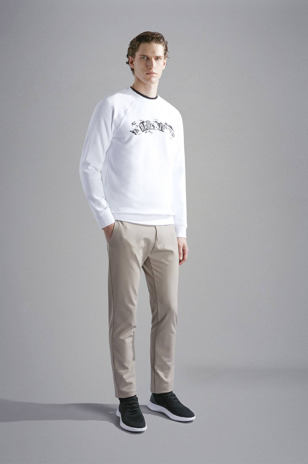 Paul & Shark Felpa in cotone Soft Active Fleece con stampa Paul & Shark Qualità Garantita