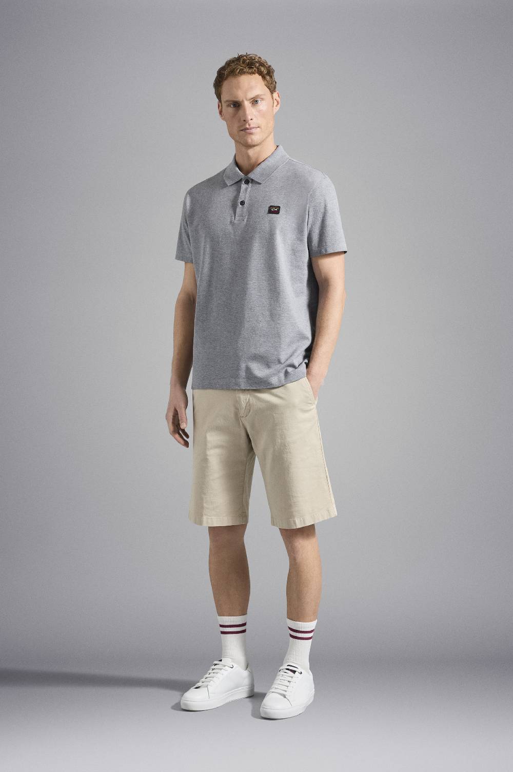 Paul & Shark Polo in cotone piqué con badge iconico Paul & Shark Fino Al -60%