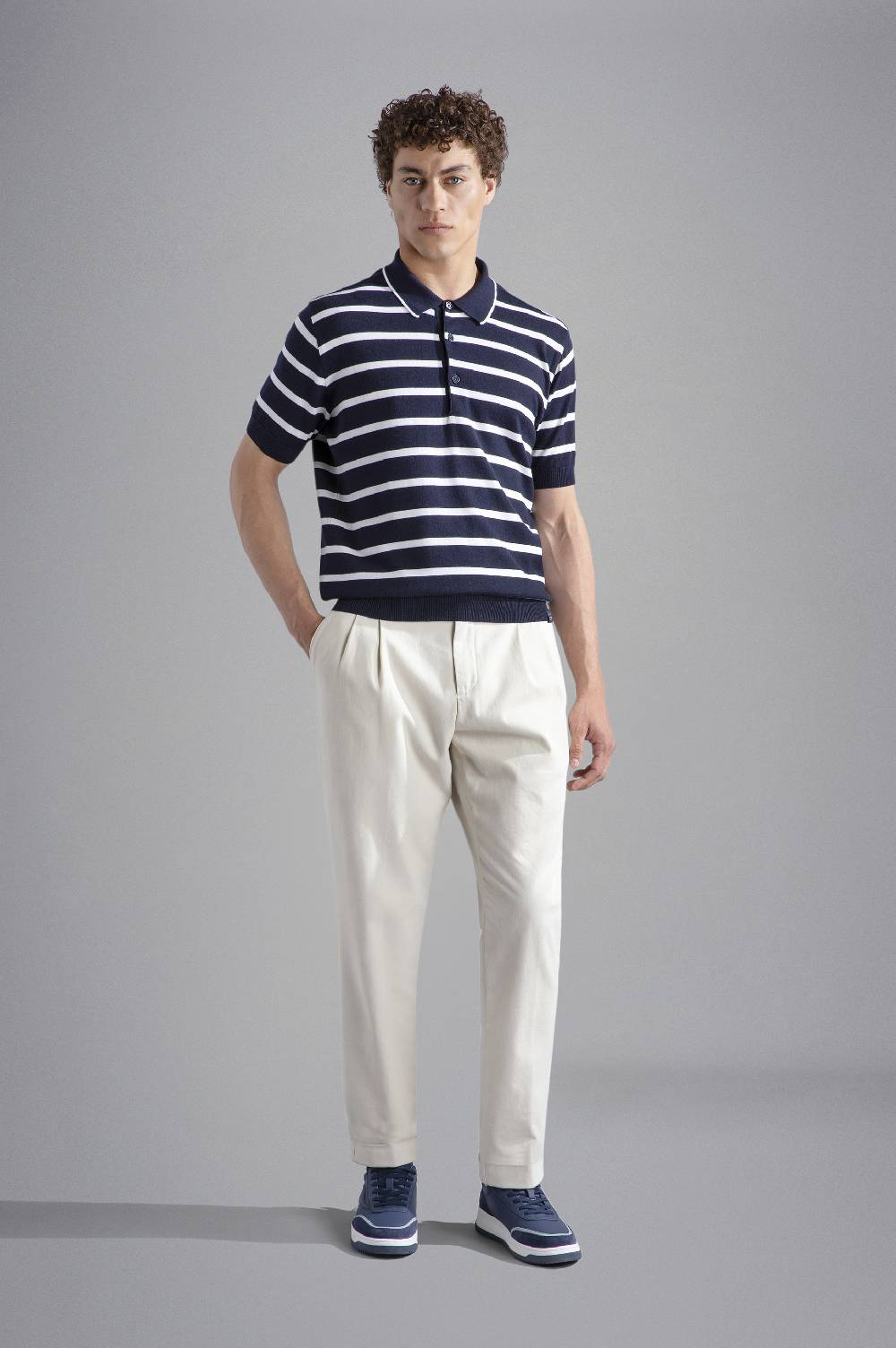 Paul & Shark Polo in Summer Wool con motivo a righe Paul & Shark Sconto