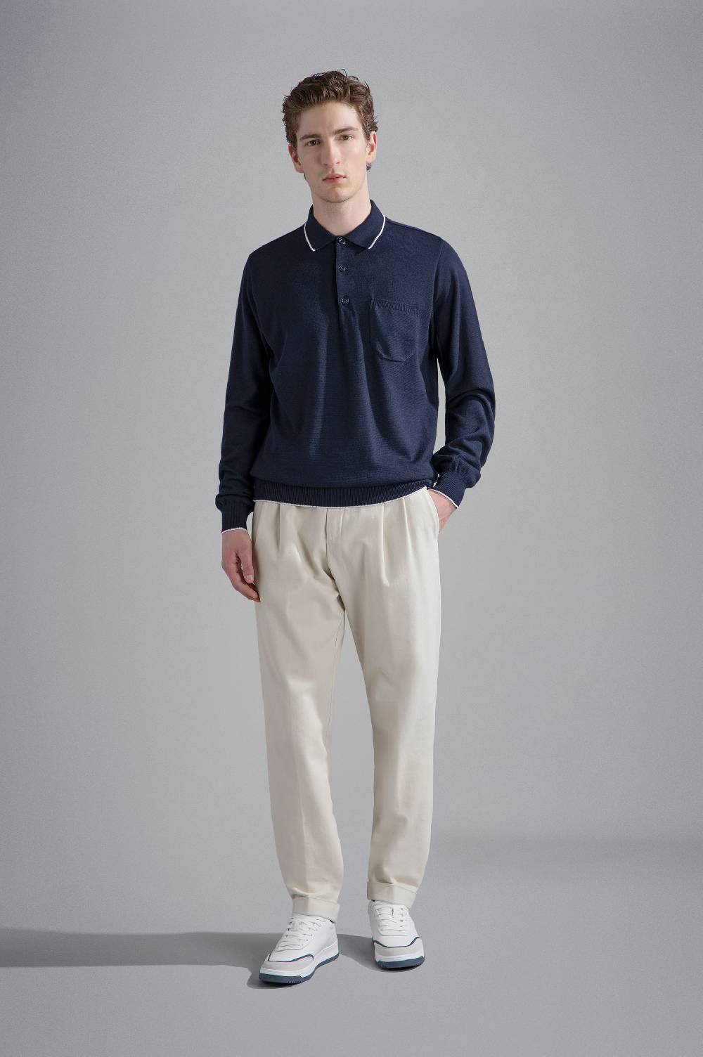 Paul & Shark Polo in Summer Wool con profili a contrasto Paul & Shark Saldi