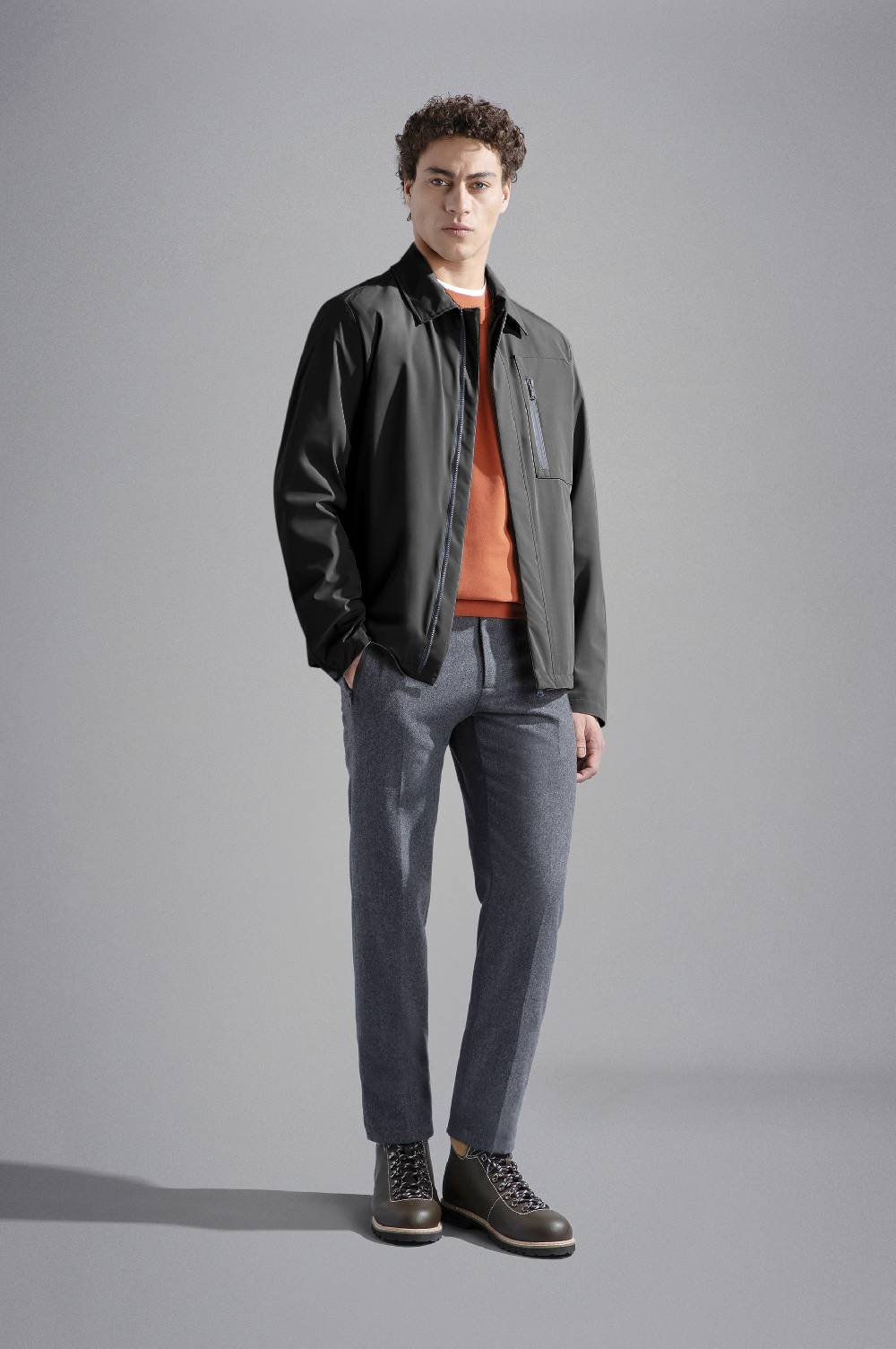 Paul & Shark Shacket in Typhoon Re-4X4 Stretch Paul & Shark Online