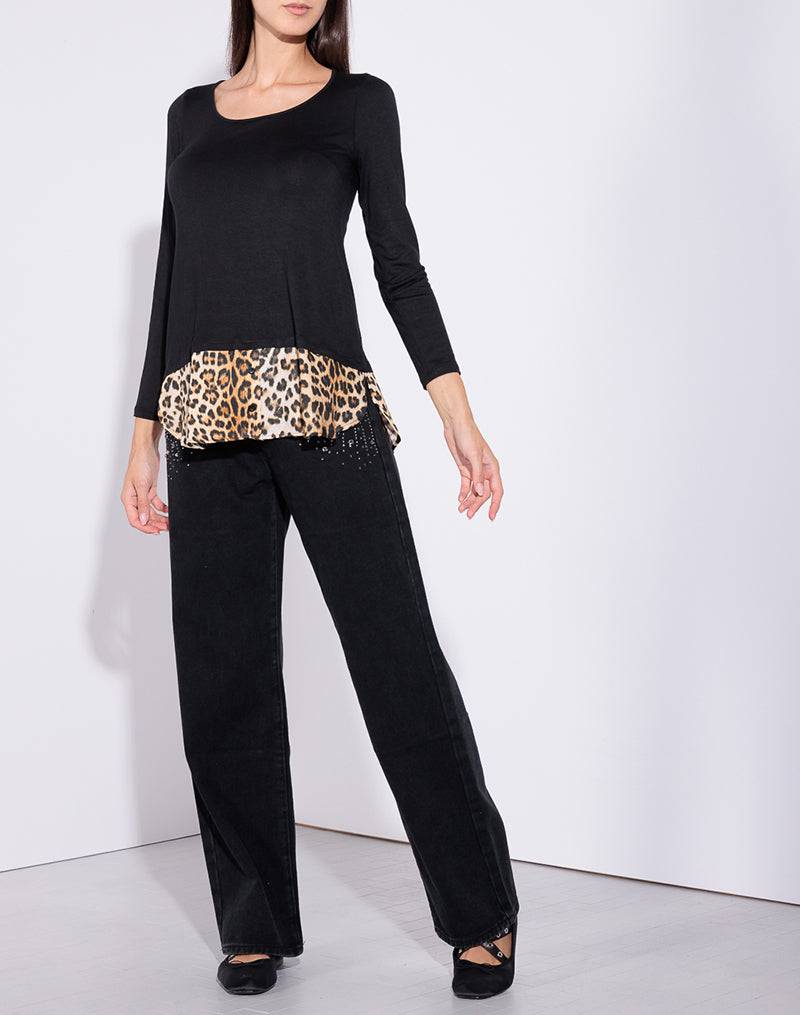 Risskio Sirio Animalier Winter Edition - Maglia in viscosa con inserto stampato Saldi Di Fabbrica