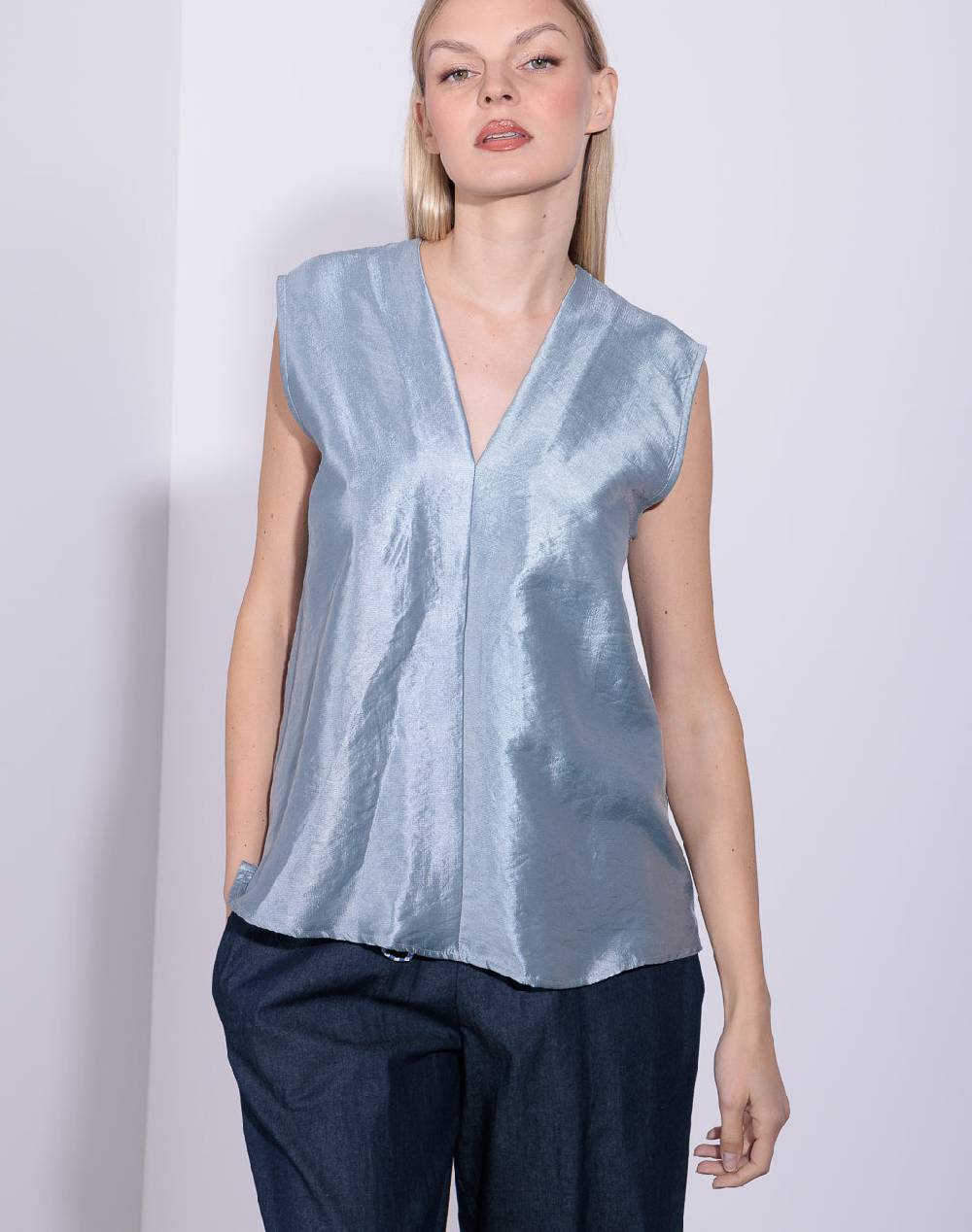 Risskio Amina - Blusa scollo a "V" Vendita Calda