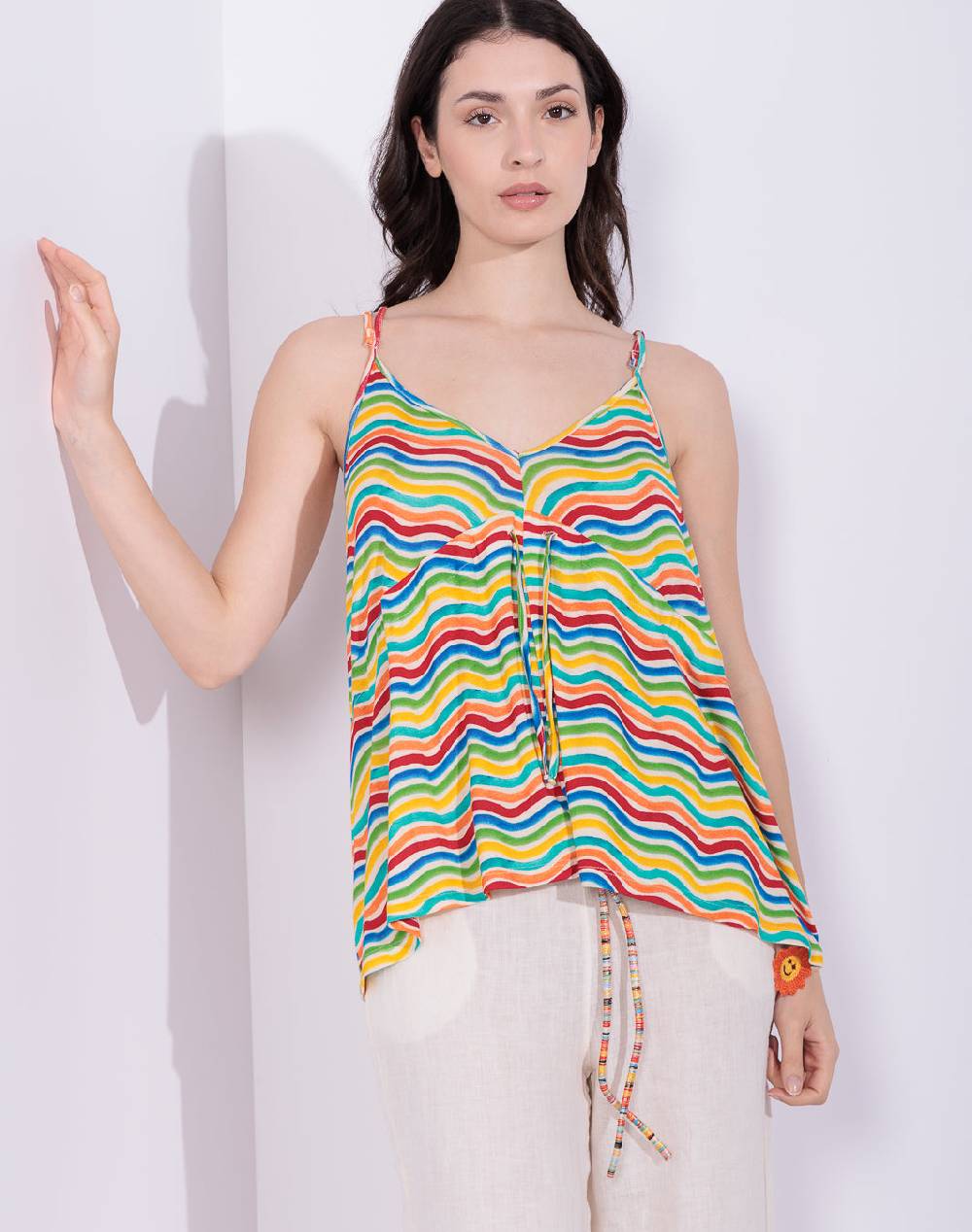 Risskio Angela - Top in jersey di viscosa stampata Sconto