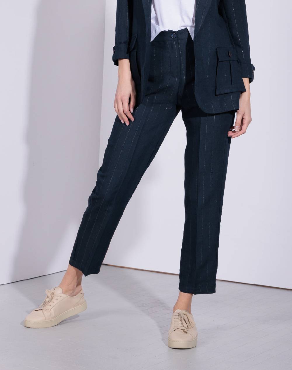 Risskio Suresh- Pantalone in tessuto gessato Spedizione Gratuita