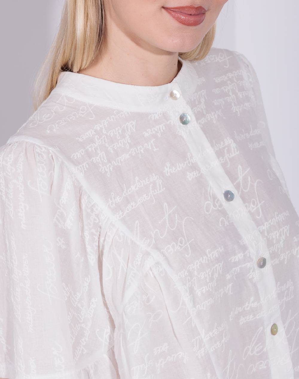 Risskio Adhira - Camicia in mussola ricamata Vendite Flash