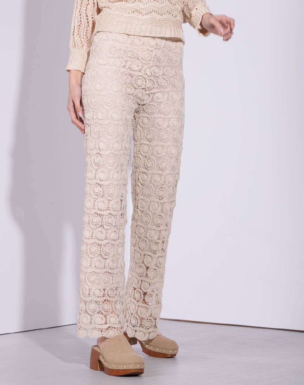 Risskio Aliza - Pantalone in pizzo crochet Nuova