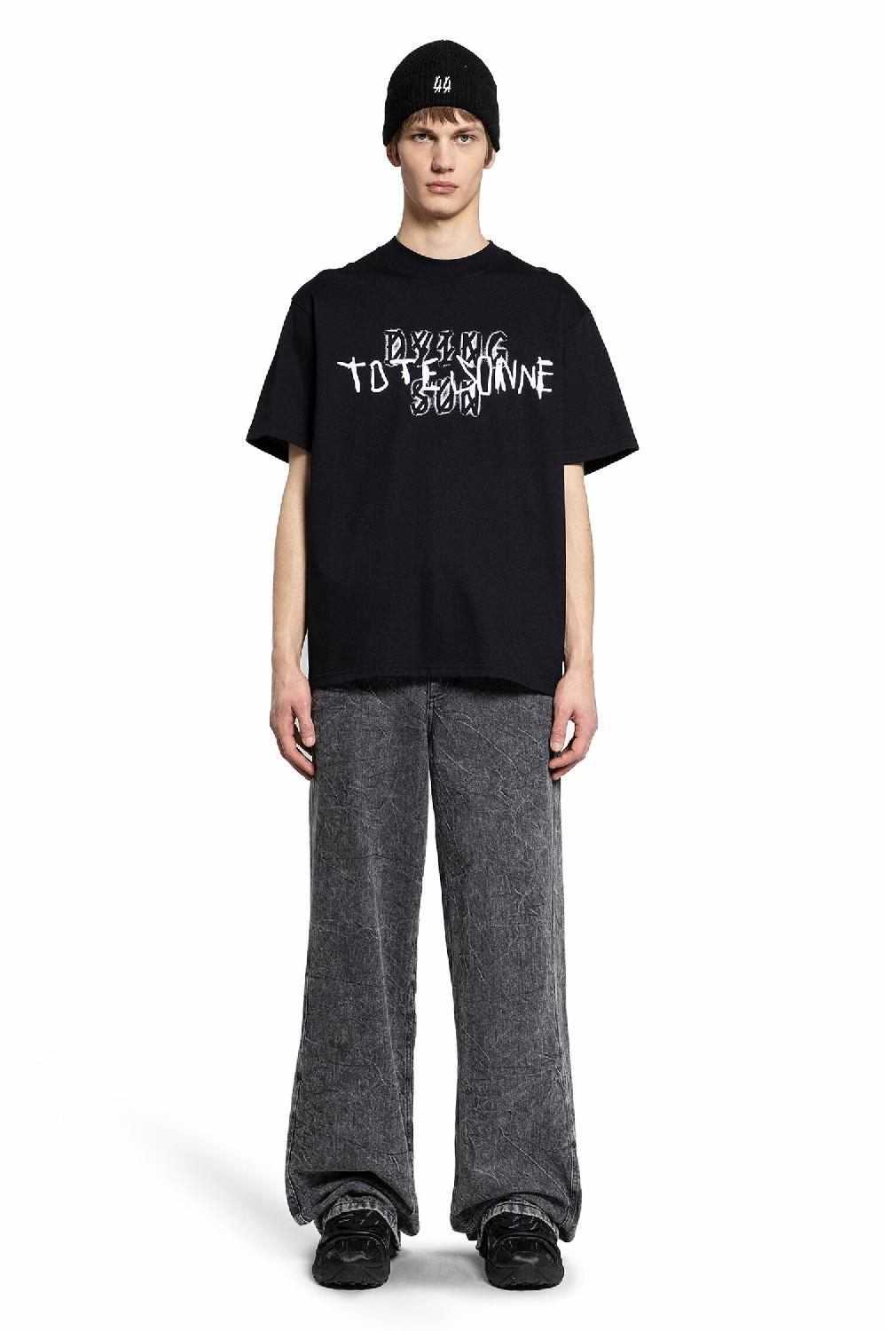 Antonioli 44 LABEL GROUP MAN BLACK T-SHIRTS & TANK TOPS Qualità Garantita
