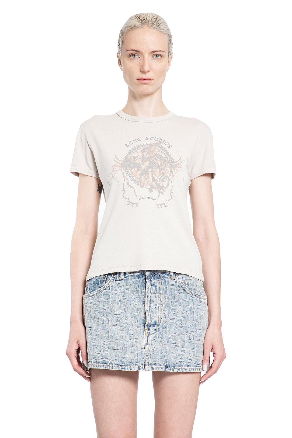 Antonioli ACNE STUDIOS WOMAN GREY T-SHIRTS & TANK TOPS Economico