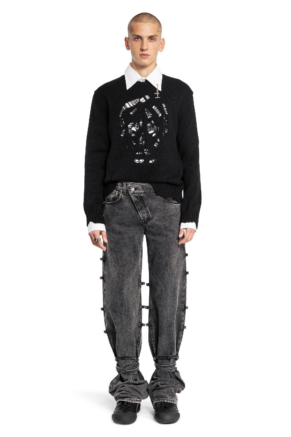 Antonioli ALEXANDER MCQUEEN MAN BLACK KNITWEAR Consegna Veloce