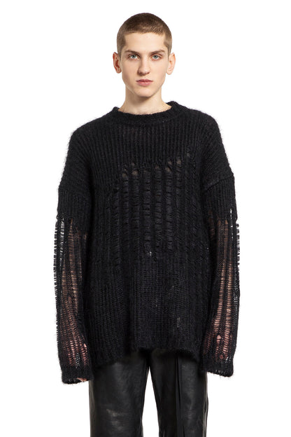 Antonioli ANN DEMEULEMEESTER MAN BLACK KNITWEAR Sostegno trimestrale