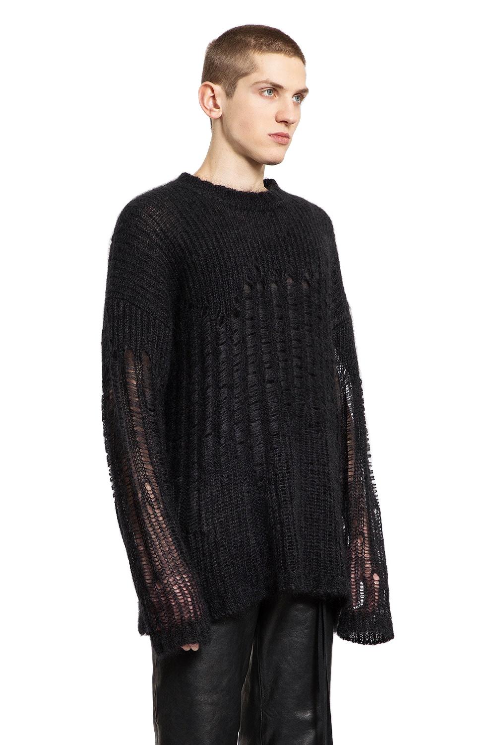 Antonioli ANN DEMEULEMEESTER MAN BLACK KNITWEAR Sostegno trimestrale