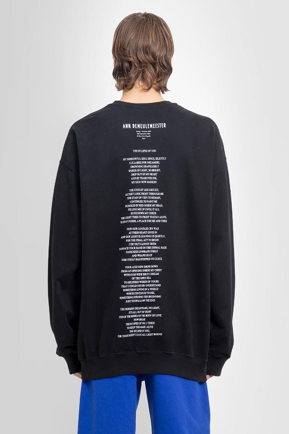 Antonioli ANN DEMEULEMEESTER MAN BLACK SWEATSHIRTS Italy