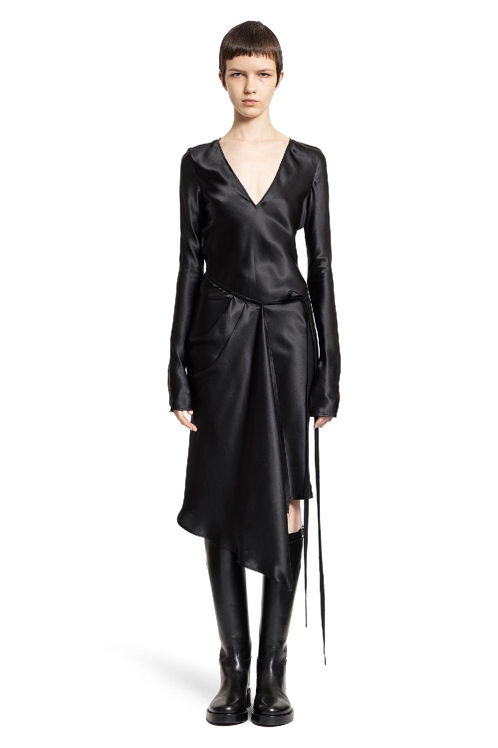Antonioli ANN DEMEULEMEESTER WOMAN BLACK DRESSES Consegna Veloce