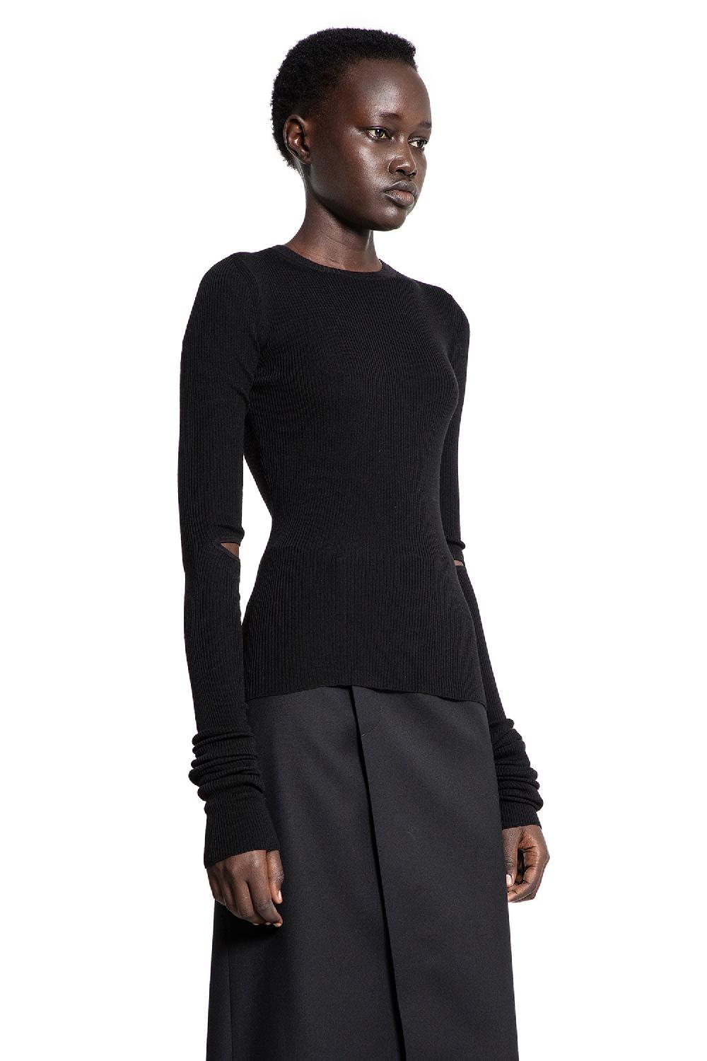 Antonioli ANN DEMEULEMEESTER WOMAN BLACK KNITWEAR Sconto