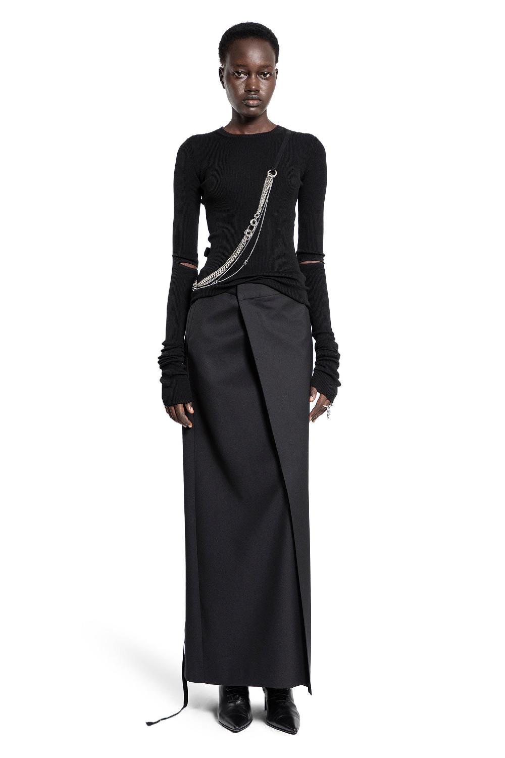 Antonioli ANN DEMEULEMEESTER WOMAN BLACK KNITWEAR Sconto