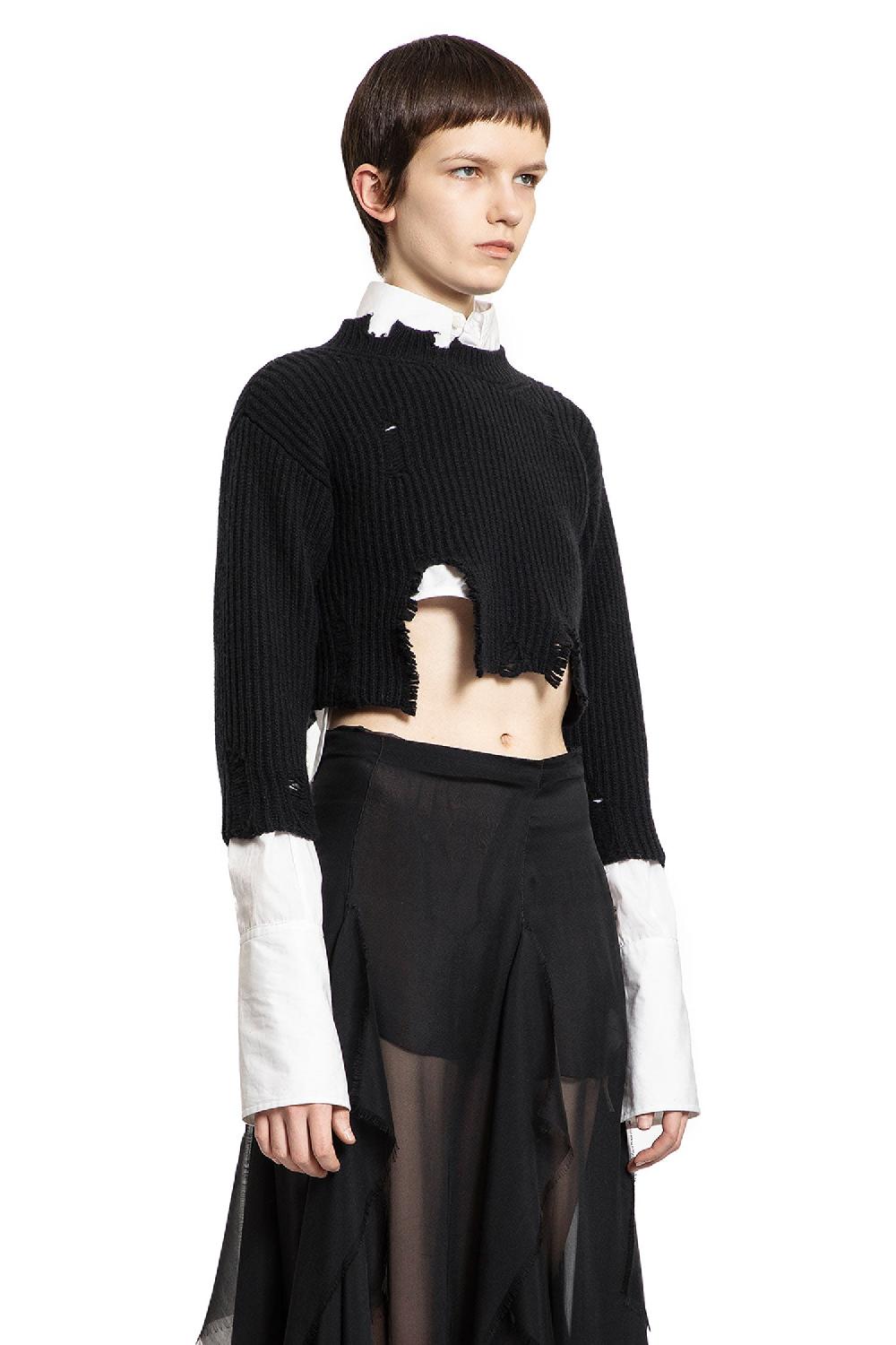 Antonioli ANN DEMEULEMEESTER WOMAN BLACK KNITWEAR Economico