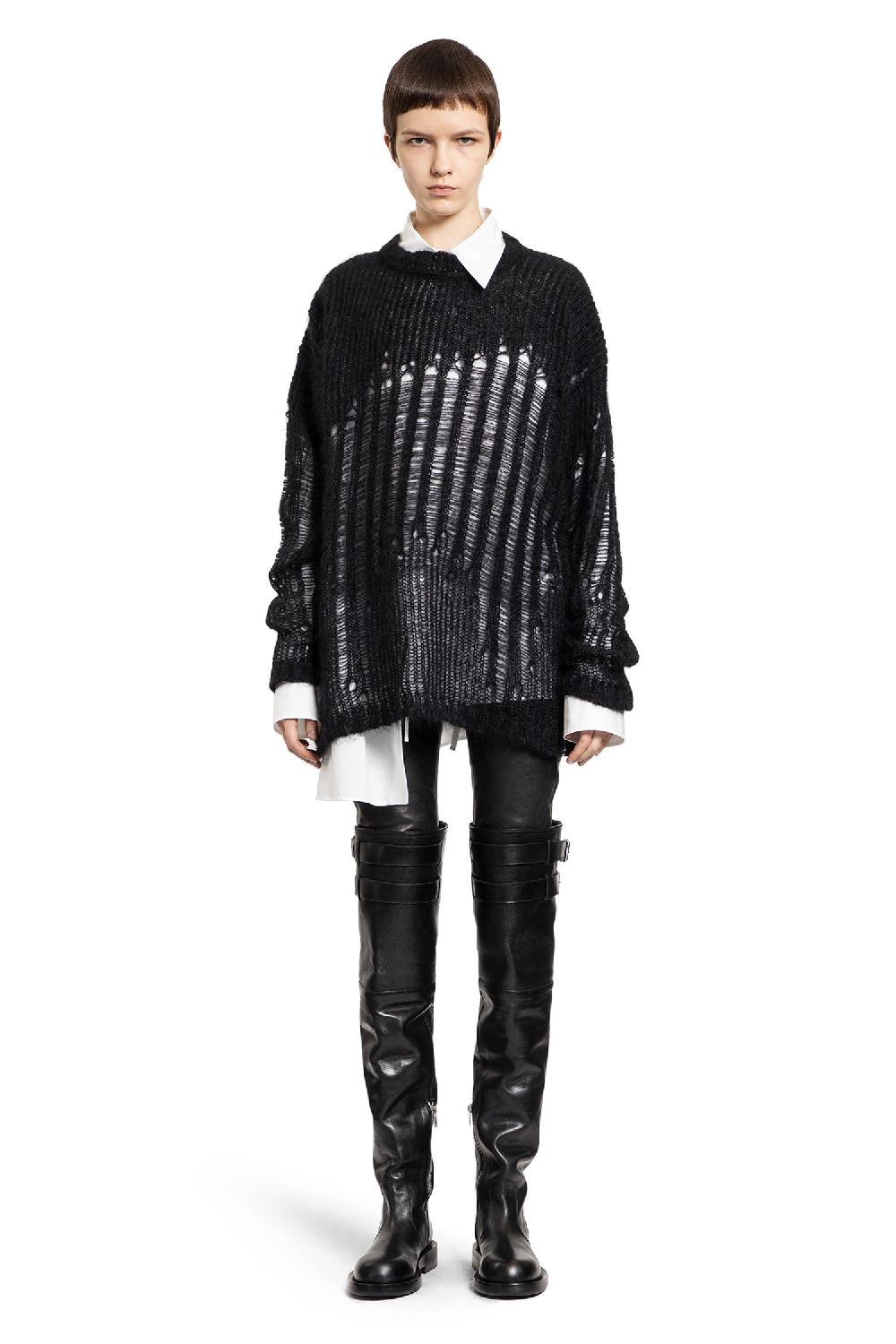 Antonioli ANN DEMEULEMEESTER WOMAN BLACK KNITWEAR Online