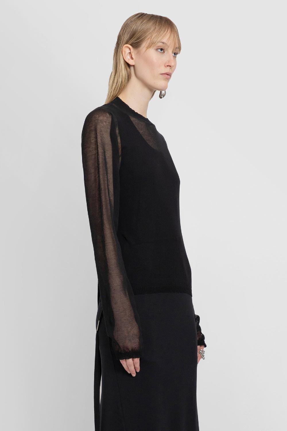 Antonioli ANN DEMEULEMEESTER WOMAN BLACK T-SHIRTS & TANK TOPS Offerta esclusiva