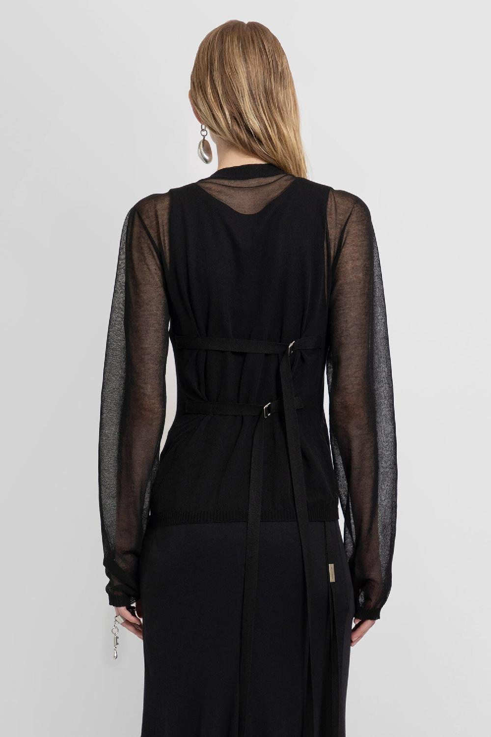 Antonioli ANN DEMEULEMEESTER WOMAN BLACK T-SHIRTS & TANK TOPS Offerta esclusiva