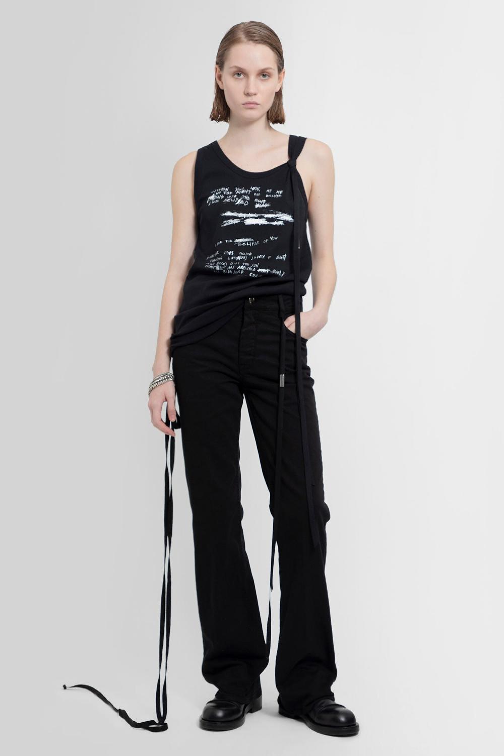Antonioli ANN DEMEULEMEESTER WOMAN BLACK T-SHIRTS & TANK TOPS Offerta natalizia