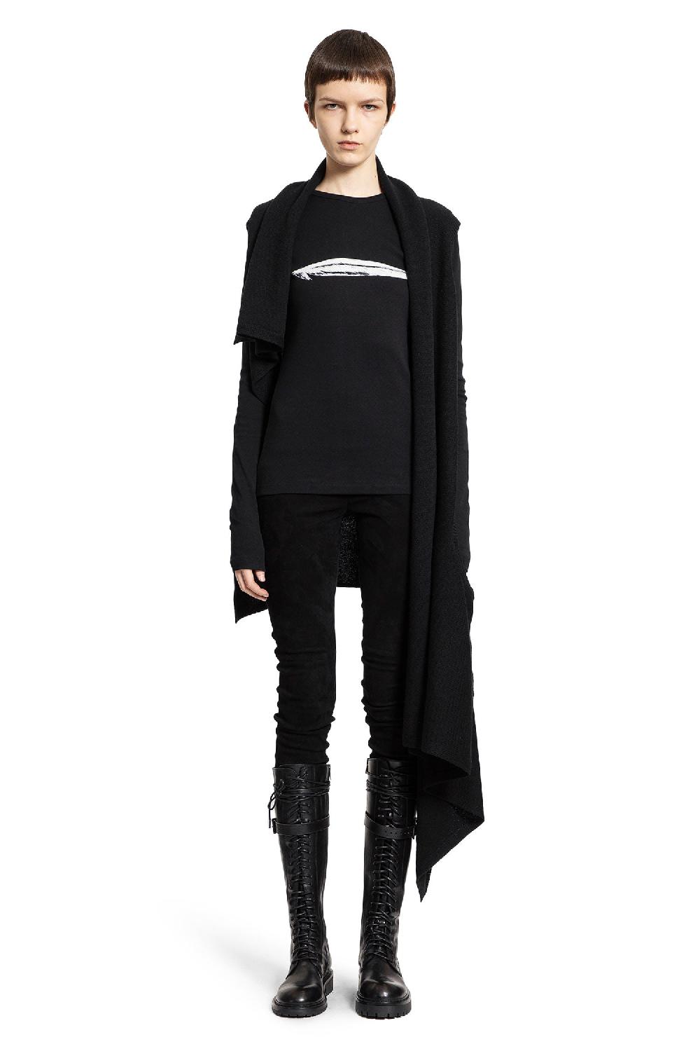 Antonioli ANN DEMEULEMEESTER WOMAN BLACK T-SHIRTS & TANK TOPS Offerta Giorno del Papà