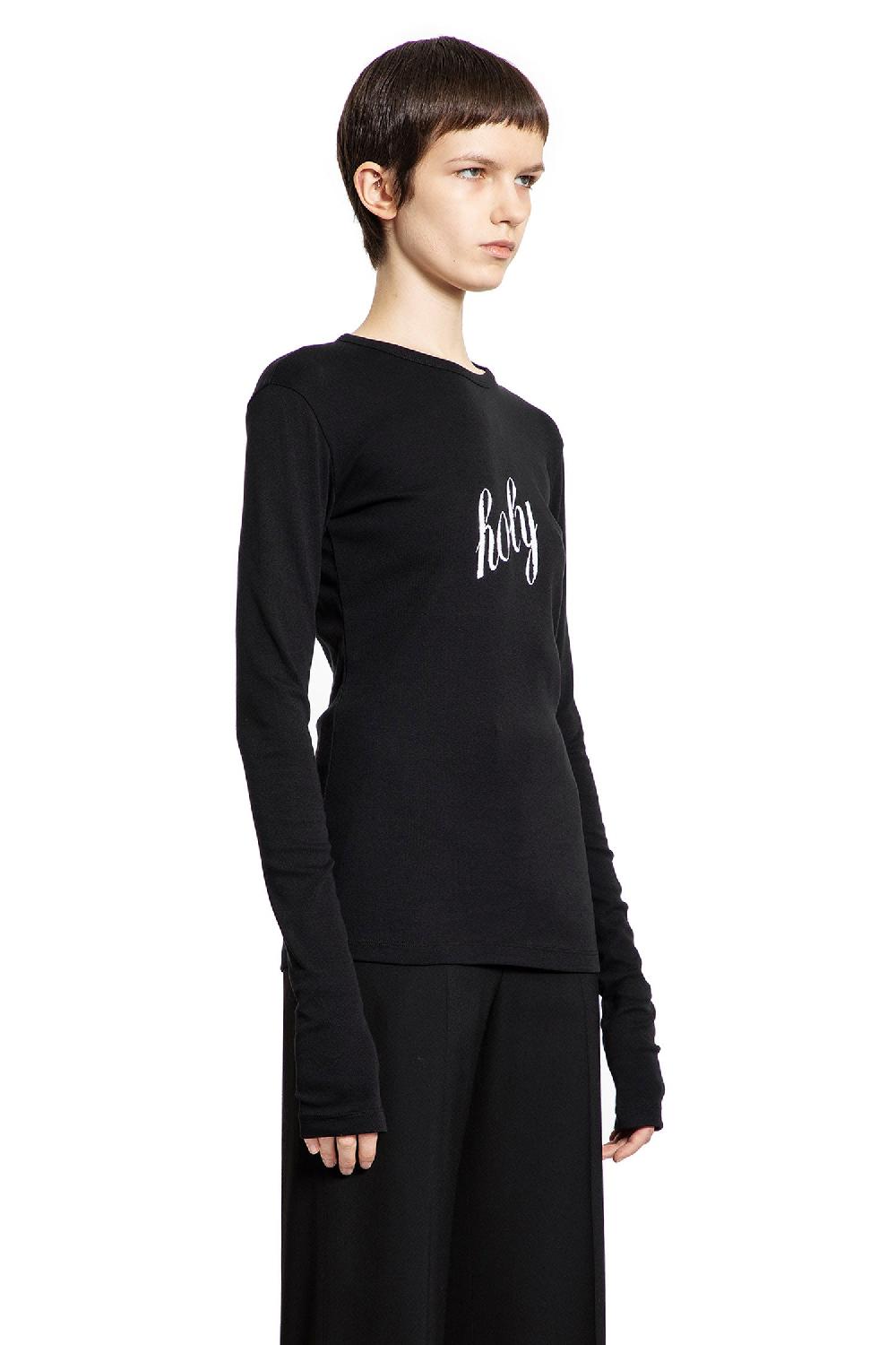 Antonioli ANN DEMEULEMEESTER WOMAN BLACK T-SHIRTS & TANK TOPS Offerta San Valentino