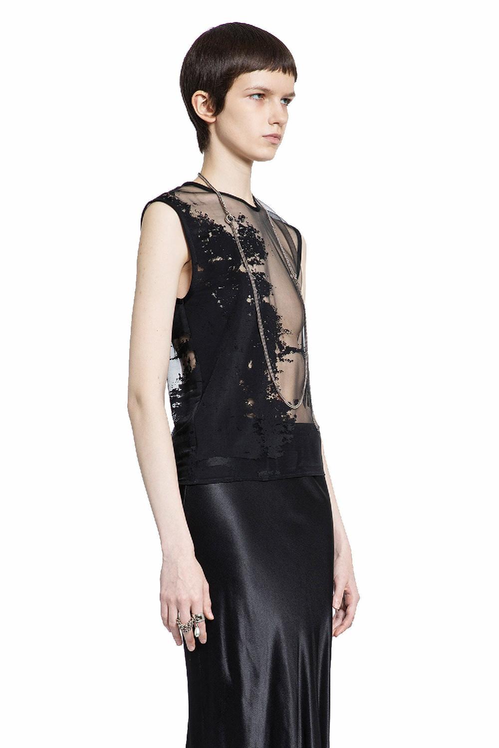 Antonioli ANN DEMEULEMEESTER WOMAN BLACK TOPS Vendita calda