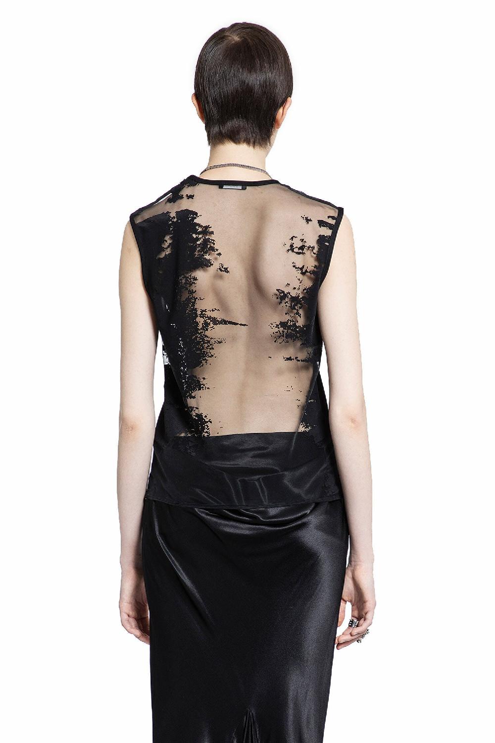Antonioli ANN DEMEULEMEESTER WOMAN BLACK TOPS Vendita calda