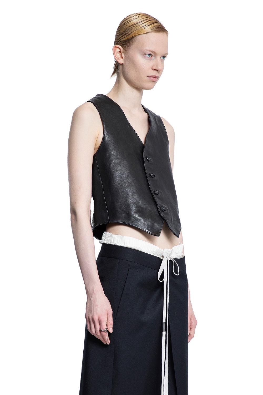 Antonioli ANN DEMEULEMEESTER WOMAN BLACK VESTS Enormi risparmi