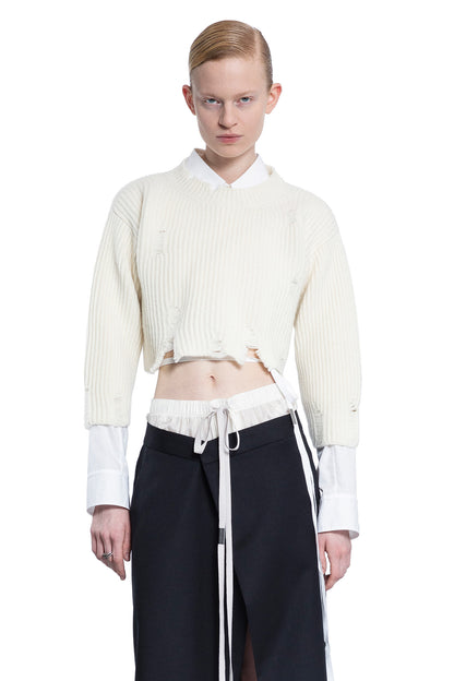 Antonioli ANN DEMEULEMEESTER WOMAN OFF-WHITE KNITWEAR Ultimo giorno