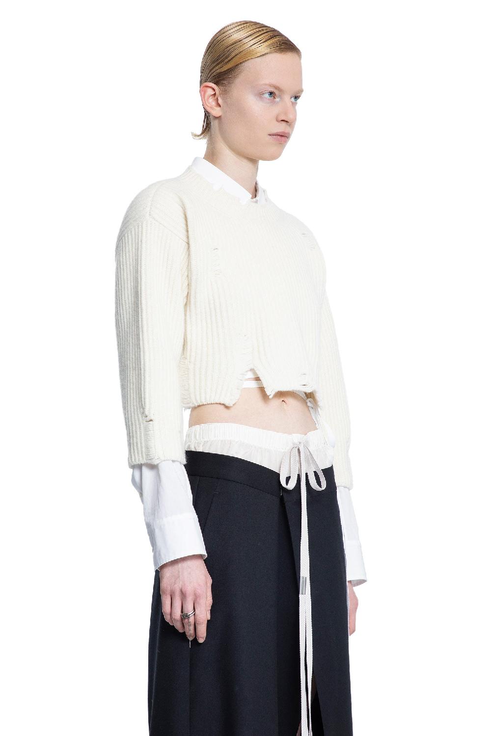 Antonioli ANN DEMEULEMEESTER WOMAN OFF-WHITE KNITWEAR Ultimo giorno