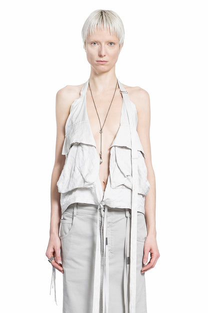 Antonioli ANN DEMEULEMEESTER WOMAN OFF-WHITE VESTS Fino al 60% di sconto
