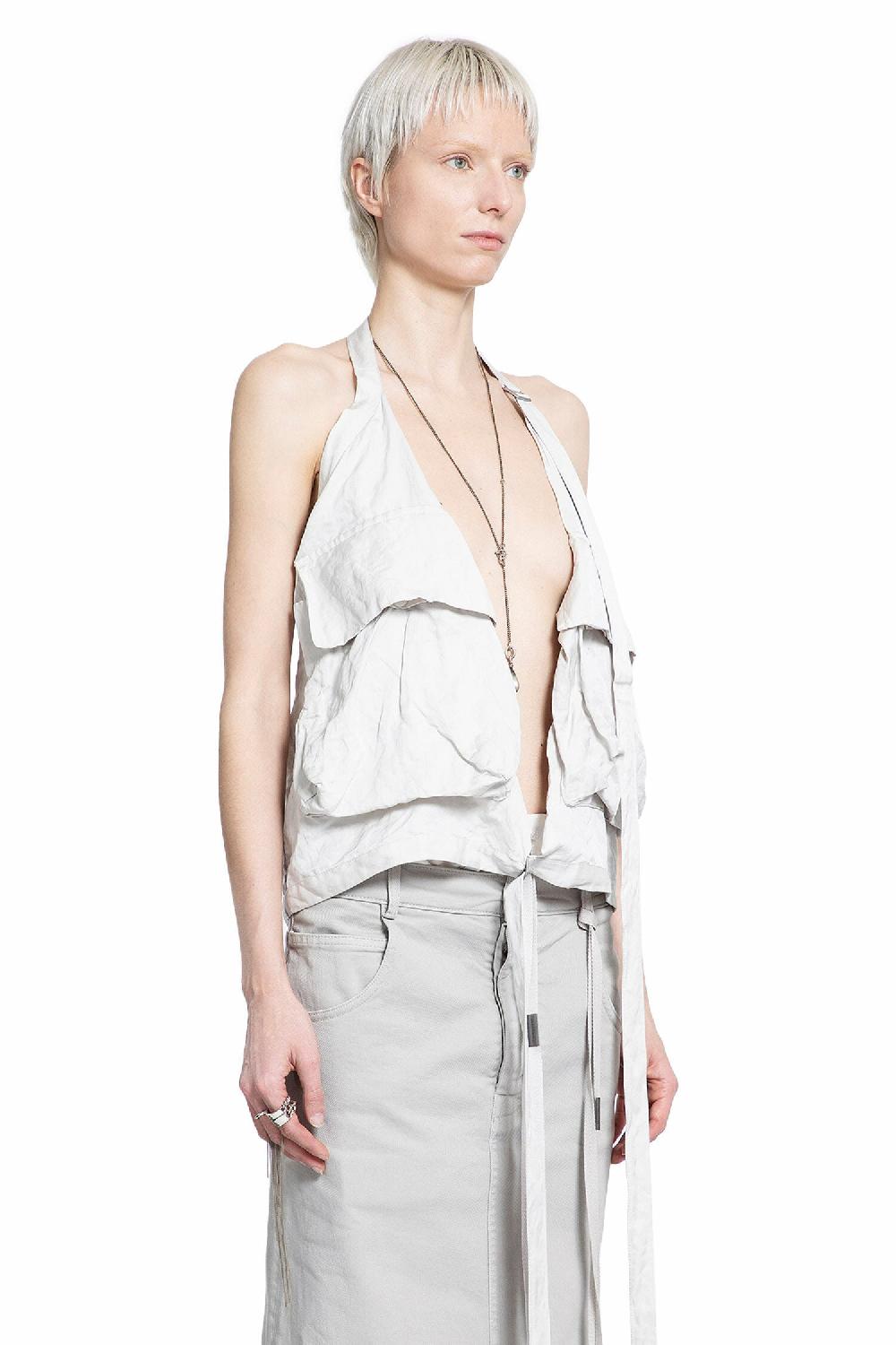 Antonioli ANN DEMEULEMEESTER WOMAN OFF-WHITE VESTS Fino al 60% di sconto